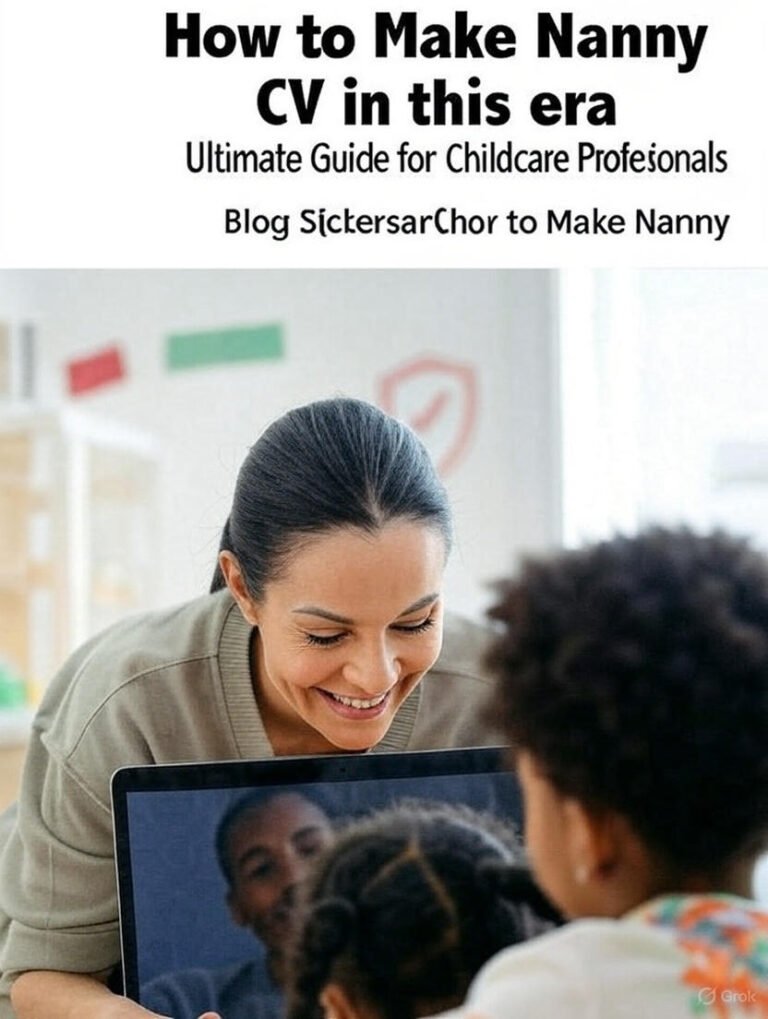 nanny cv by training for nannies