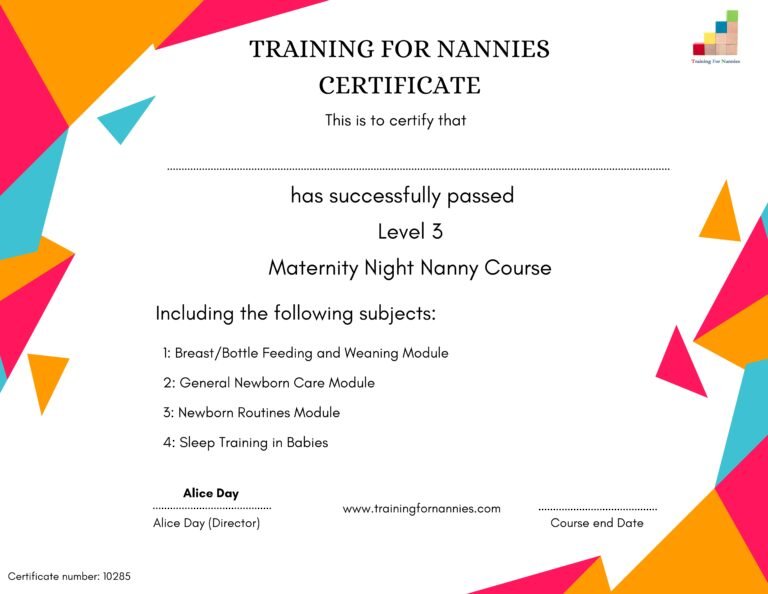 nanny training certificate